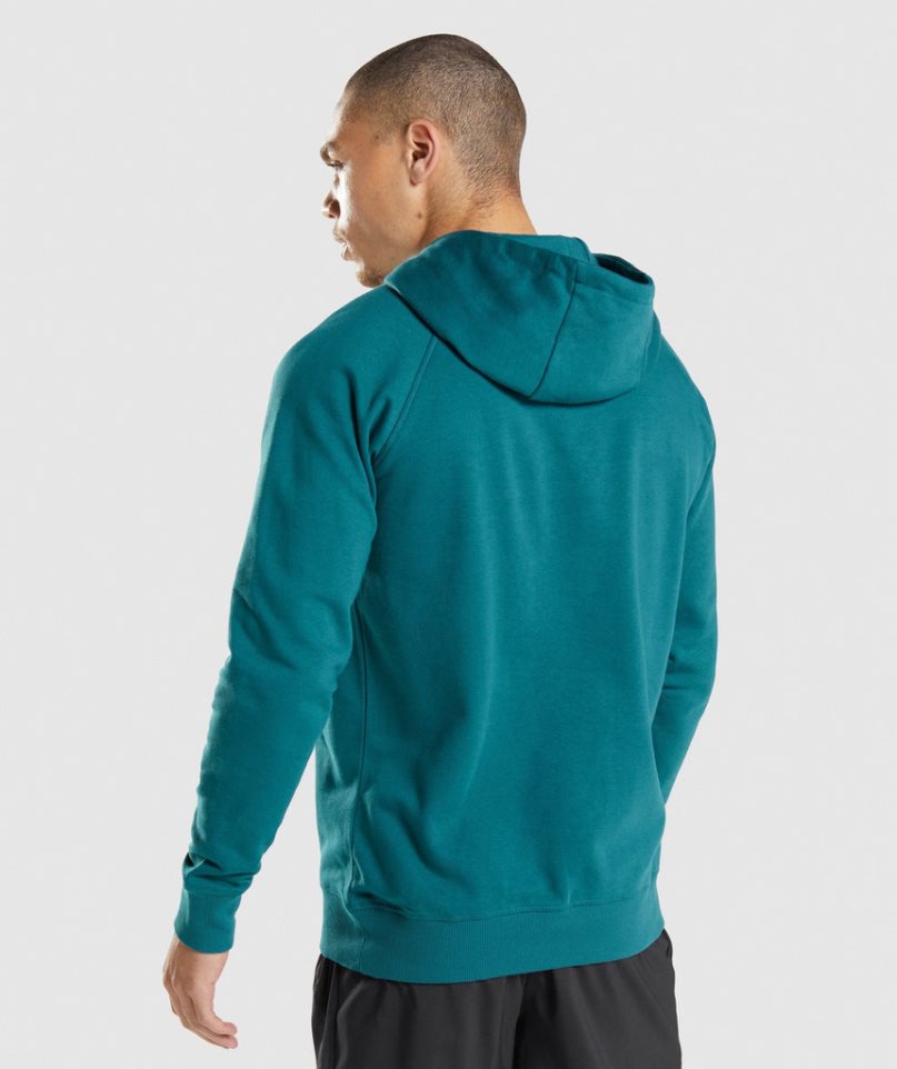 Men's Gymshark Sharkhead Infill Hoodie Turquoise | CA 5N3A06